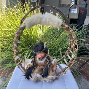 Porcelain American Indian Doll